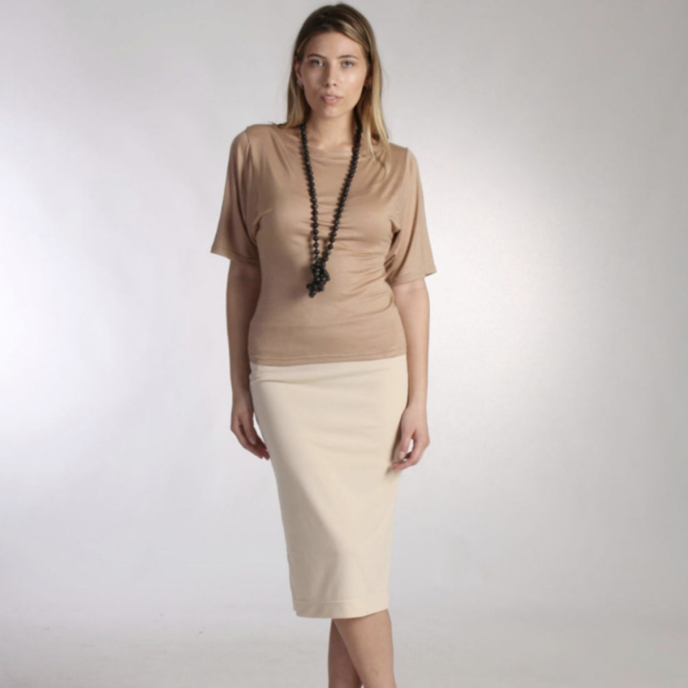 Black Kimono Top with Boat Neck - Picture 4 of 5